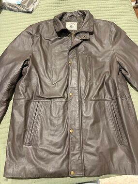 Wilda Brown Leather Bomber-Style Jacket